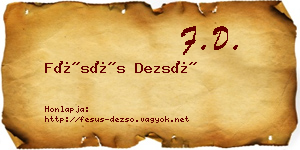 Fésüs Dezső névjegykártya