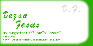 dezso fesus business card